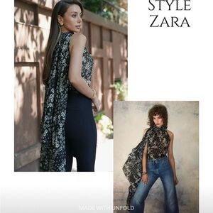 ZARA X KATE MOSS 100% SILK HALTER TOP